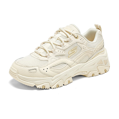 Skechers OUTDOOR Cushioning Wear-Resistant Low-Top Chunky Sneakers Women's Ecru