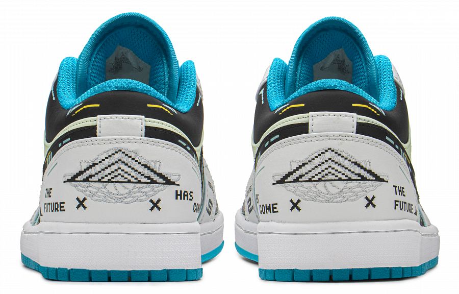 Jordan Air Jordan 1 Cyberpunk Slip Resistant Abrasion Resistant Low top Vintage Basketball Shoes Men's Blue Green купить в интернет-магазине Yoocart с быстрой доставкой по России.