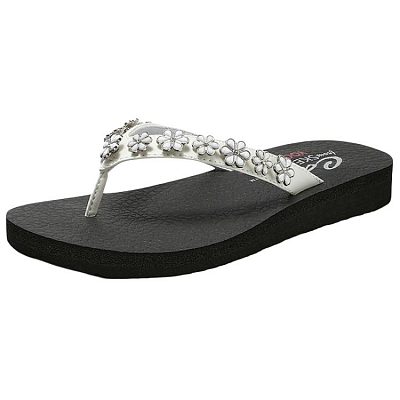 Skechers Meditation Flip Flops Women's White Black