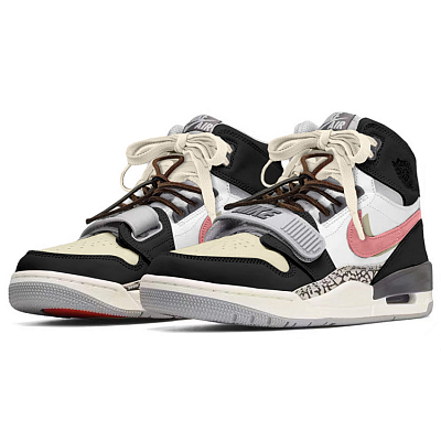Jordan Legacy 312 High Top Vintage Basketball Shoes Men's Pink Black Yellow