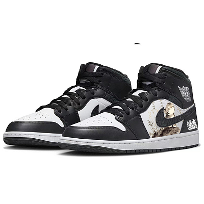 JORDAN Air JORDAN 1 Vintage Basketball Shoes Men Mid-Top Black White