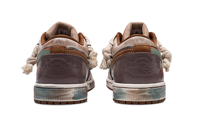 Jordan Air Jordan 1 Anti-Slip Wear-Resistant Low-Top Vintage Basketball Shoes Men's Umber