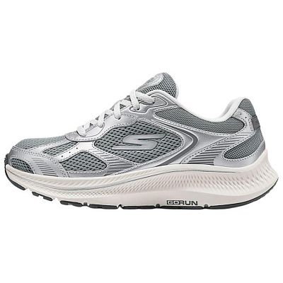 Skechers Women's GO Series Shock Absorbers Low Top Running Shoes Women's Silver Green