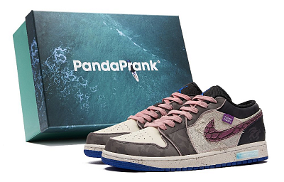 Jordan Air Jordan 1 Durable Breathable Low-Top Vintage Basketball Shoes GS Purple Brown