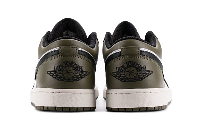 Jordan Air Jordan 1 Anti-Slip Wear-Resistant Low-Top Vintage Basketball Shoes Unisex Black White Green
