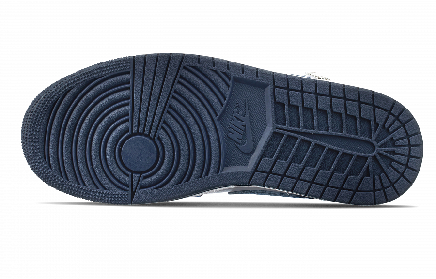 Jordan Air Jordan 1 Denim Is Very Busy Washed Denim Low-Top Skateboard Shoes Men's White Blue купить в интернет-магазине Yoocart с быстрой доставкой по России.