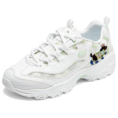 Skechers D'Lites Low Top Chunky Sneakers Women's White Green