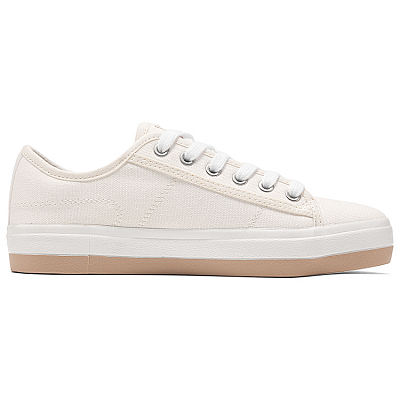 Skechers Bob's Abrasion Resistant Low Top Canvas Shoes Women's White