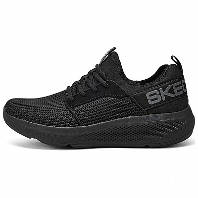 Skechers MEN'S GO Cushioning Wear-Resistant Low-Top Running Shoes Men's Black