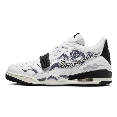 Jordan Legacy 312 Slip-Resistant Low-Top Vintage Basketball Shoes Men's White Black
