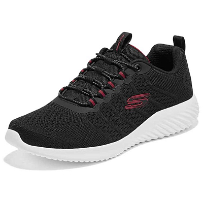 Skechers SPORT MENS Low Top Running Shoes Men's Black Red