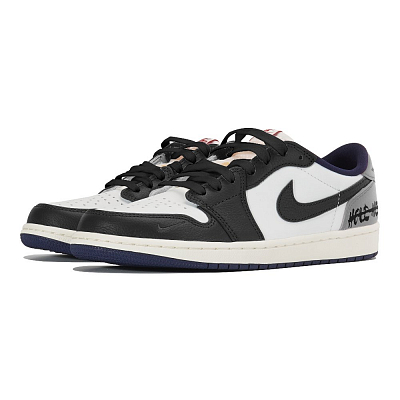 Jordan Air Jordan 1 Wear-Resistant Slip-Resistant Low-Top Vintage Basketball Shoes Men's Gray Black