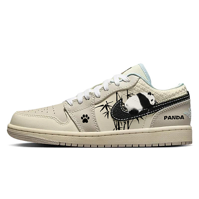 Jordan Air Jordan 1 Cushioning Anti-Slip And Wear-Resistant Low-Top Vintage Basketball Shoes Women's Beige Brown