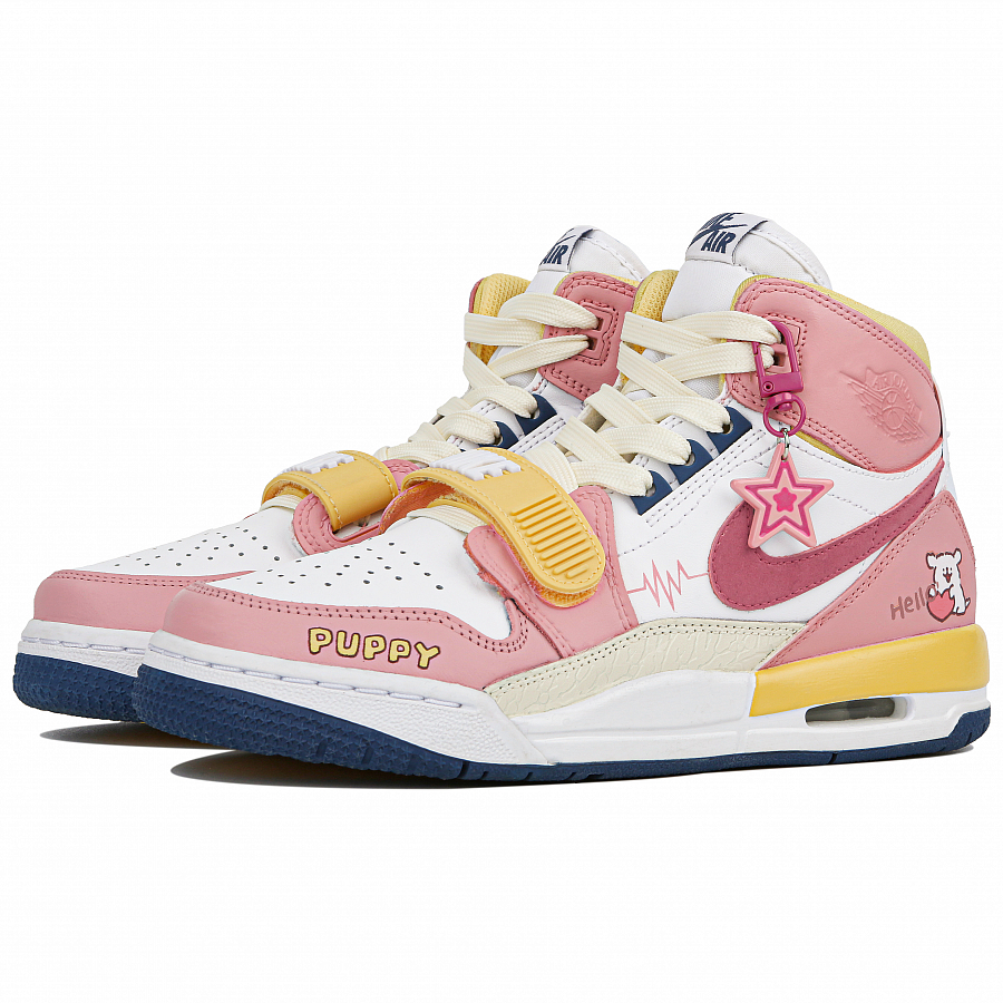 Jordan Legacy 312 High-Top Vintage Basketball Shoes GS Pink White купить в интернет-магазине Yoocart с быстрой доставкой по России.