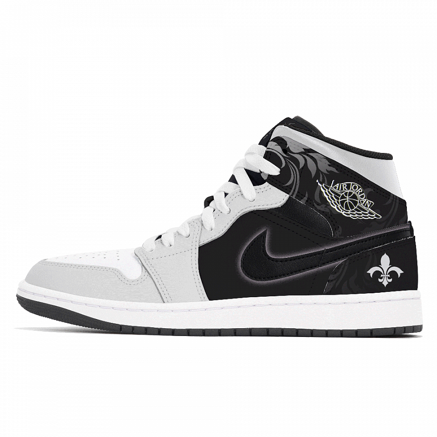Jordan Air Jordan 1 Gripping Dust, Mysterious Ink Abrasion Resistant Mid Top Vintage Basketball Shoes Men's Black Gray купить в интернет-магазине Yoocart с быстрой доставкой по России.