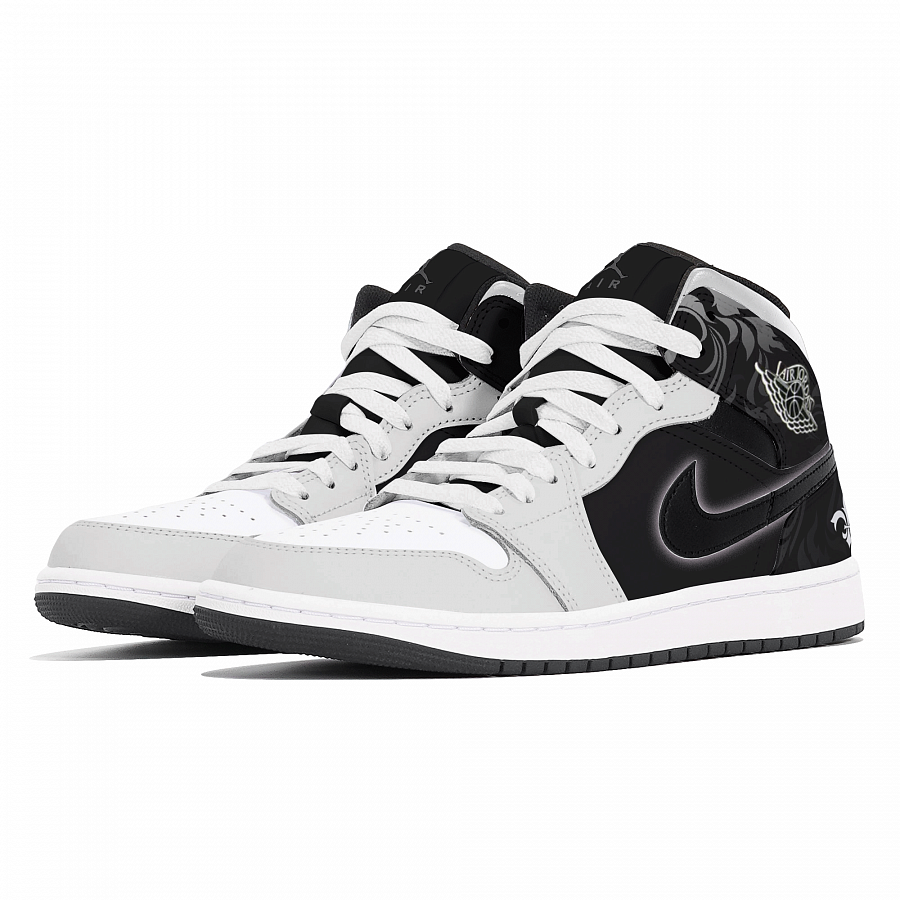 Jordan Air Jordan 1 Gripping Dust, Mysterious Ink Abrasion Resistant Mid Top Vintage Basketball Shoes Men's Black Gray купить в интернет-магазине Yoocart с быстрой доставкой по России.