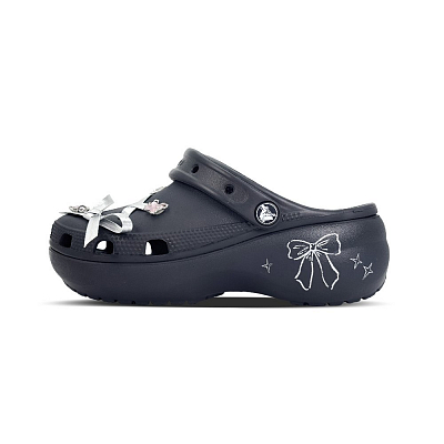 Crocs Classic Platform Clog Clogs Unisex Silver Black