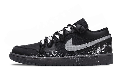 Jordan Air Jordan 1 Anti Slip Wear Resistant Low Top Vintage Basketball Shoes Unisex Black