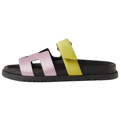 HERMES Chypre Rubber Sole Slide Slippers Women's Purple