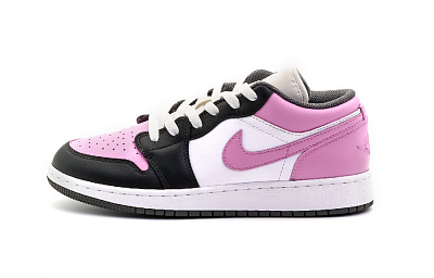 Jordan Air Jordan 1 Low Top Vintage Basketball Shoes Unisex Black White Pink