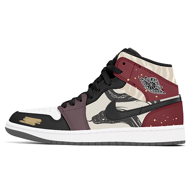 Jordan Air Jordan 1 Joy Lemon Abrasion-Resistant Mid-Top Vintage Basketball Shoes Unisex Red White