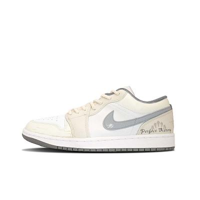 Jordan Air Jordan 1 Victory Mocha Abrasion Resistant Low Top Vintage Basketball Shoes Unisex Light Brown