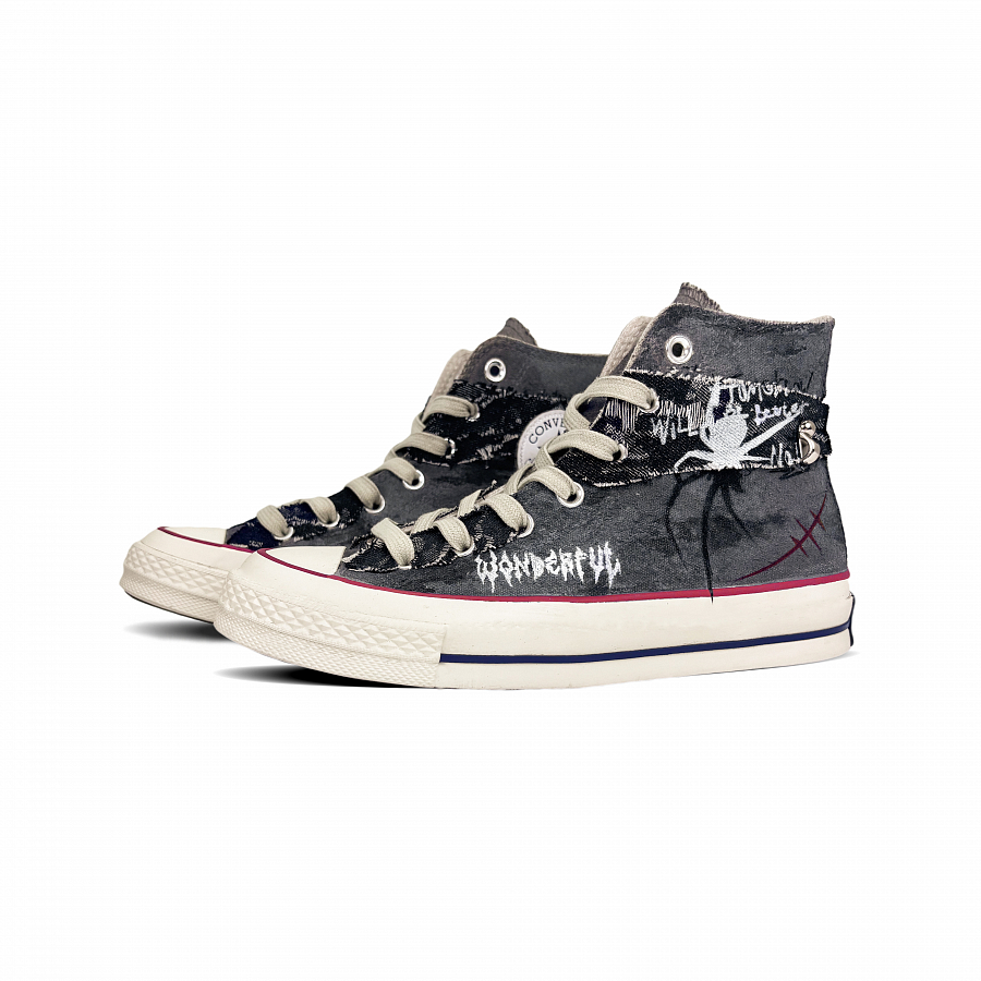 Converse Chuck 70 Abrasion Resistant High Top Canvas Shoes Unisex Black White Red купить в интернет-магазине Yoocart с быстрой доставкой по России.