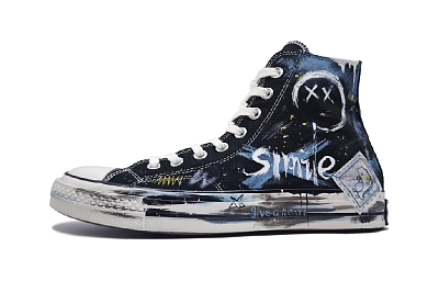 Converse 1970s Graffiti Era Abrasion Resistant Breathable High Top Canvas Shoes Unisex Black