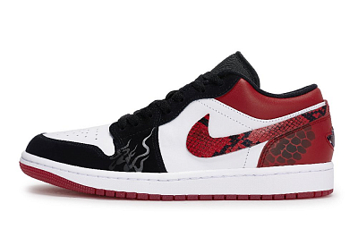 Jordan Air Jordan 1 Vintage Basketball Shoes Unisex Low Top Black/White/Red
