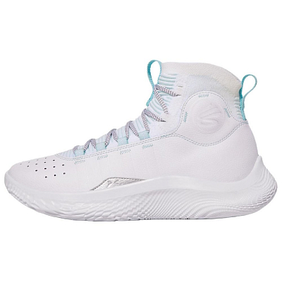 Under Armour Curry 4 Anti Slip Wear Resistant High Top Basketball Shoes Unisex White