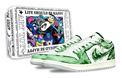 Jordan Air Jordan 1 Anti Slip Wear Resistant Low Top Vintage Basketball Shoes Unisex Green