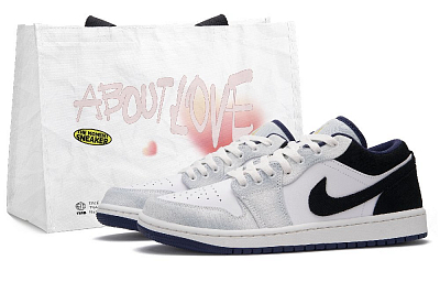 Jordan Air Jordan 1 Snow Mountains Low Top Vintage Basketball Shoes Unisex White
