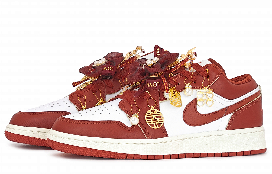 Jordan Air Jordan 1 Red Leaf Alliance Cushioning Wear Resistant Low Top Vintage Basketball Shoes Women's Red купить в интернет-магазине Yoocart с быстрой доставкой по России.