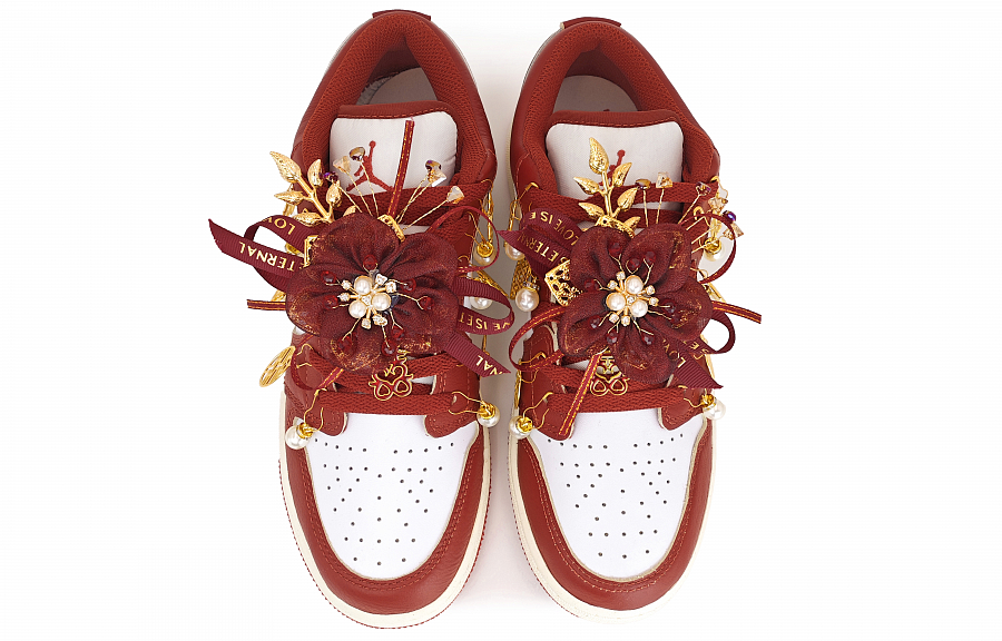 Jordan Air Jordan 1 Red Leaf Alliance Cushioning Wear Resistant Low Top Vintage Basketball Shoes Women's Red купить в интернет-магазине Yoocart с быстрой доставкой по России.