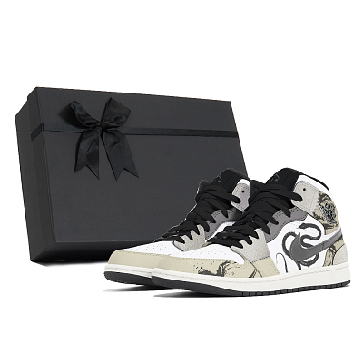 Jordan Air Jordan 1 Abrasion Resistant Mid Top Vintage Basketball Shoes Men's Ecru