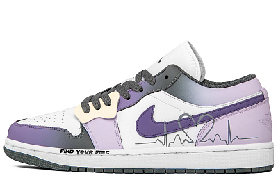 Jordan Cushioned Slip Resistant Low Top Vintage Basketball Shoes Unisex Gray White Purple