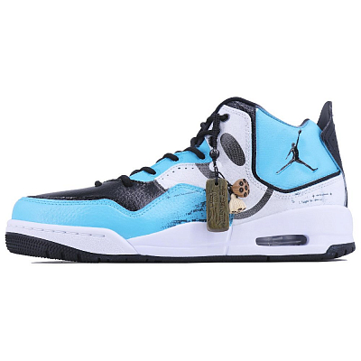 Jordan Courtside 23 Creation Collection Blue Sparkle Abrasion-Resistant Mid-Top Vintage Basketball Shoes Men's Sky Blue