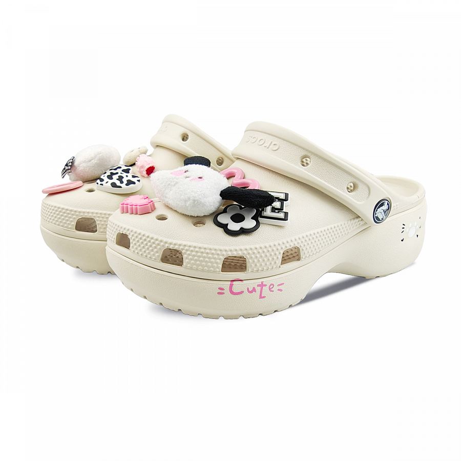Crocs Classic Platform Clog BNK Puppy Clogs Women's Bone White купить в интернет-магазине Yoocart с быстрой доставкой по России.