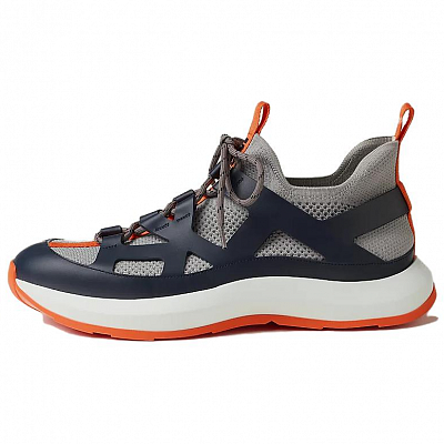 HERMES Katana Low Top Casual Shoes Men's Gray Blue