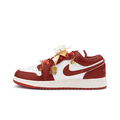 Jordan Air Jordan 1 Anti Slip Wear Resistant Low Top Vintage Basketball Shoes Women's Red