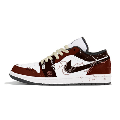 Jordan Air Jordan 1 Cushioning Slip Resistant Low Top Vintage Basketball Shoes Men's Dark Red
