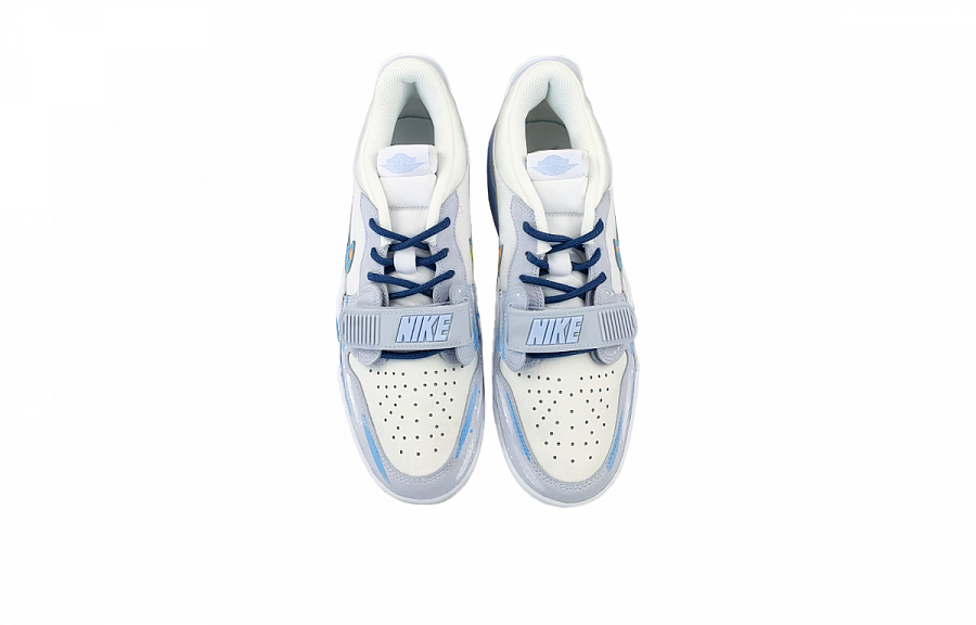Jordan Legacy 312 Anti Slip Wear Resistant Low Top Vintage Basketball Shoes Men's White Gray Blue купить в интернет-магазине Yoocart с быстрой доставкой по России.