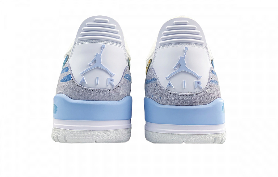 Jordan Legacy 312 Anti Slip Wear Resistant Low Top Vintage Basketball Shoes Men's White Gray Blue купить в интернет-магазине Yoocart с быстрой доставкой по России.