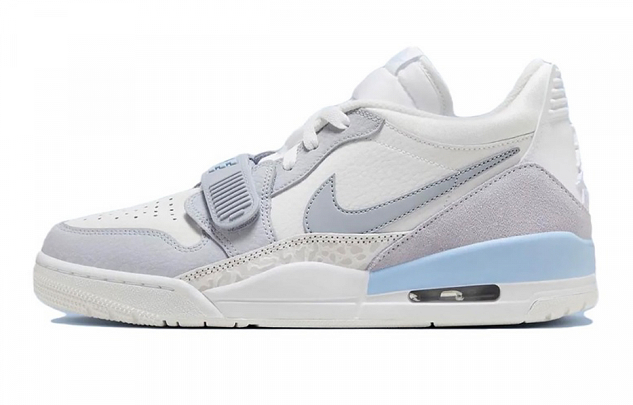Jordan Legacy 312 Anti Slip Wear Resistant Low Top Vintage Basketball Shoes Men's White Gray Blue купить в интернет-магазине Yoocart с быстрой доставкой по России.