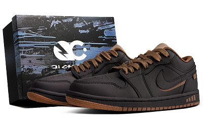 Jordan Air Jordan 1 Vintage Basketball Shoes Men Low Top Black/Brown