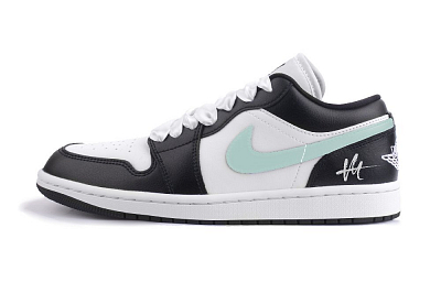 Jordan Air Jordan 1 Low Top Vintage Basketball Shoes Unisex Cyan