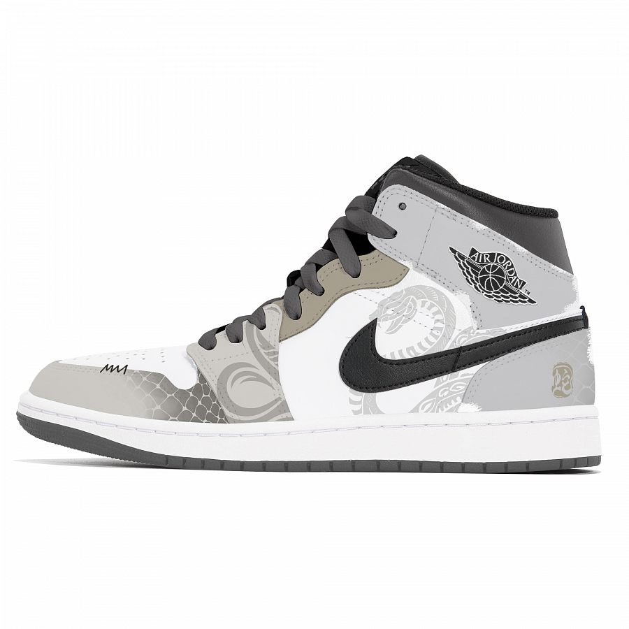 Jordan Air Jordan 1 Joy Lemon Abrasion-Resistant Slip-Resistant Mid-Top Vintage Basketball Shoes Unisex White Brown купить в интернет-магазине Yoocart с быстрой доставкой по России.