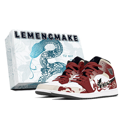 Jordan Air Jordan 1 Abrasion-Resistant Mid-Top Vintage Basketball Shoes Unisex Red