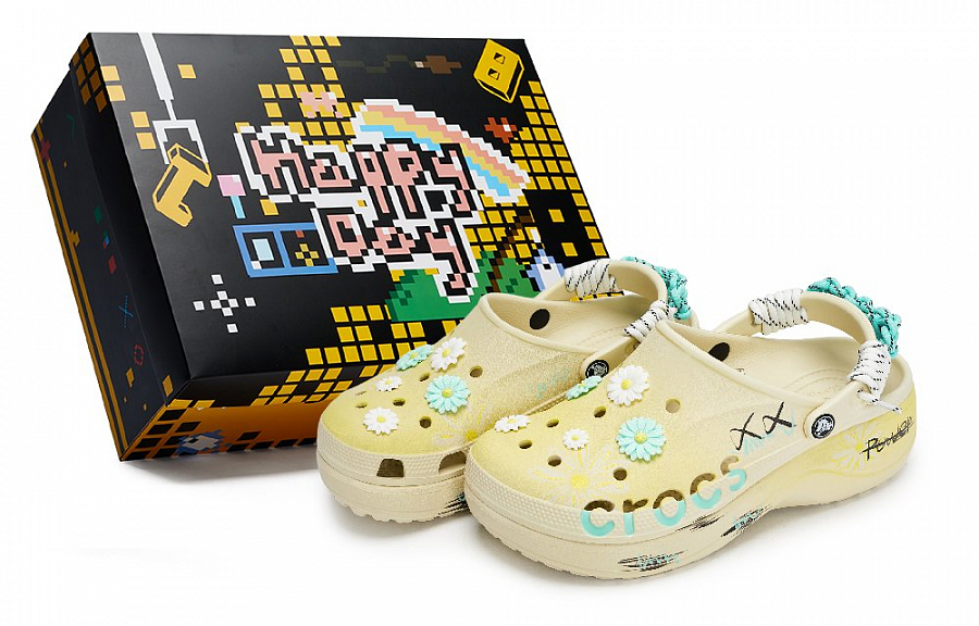 Crocs Baya Platform Clog 811 Manufacturing, Daisy Floral, Special Shoe Box Clogs Women's White Yellow Blue купить в интернет-магазине Yoocart с быстрой доставкой по России.