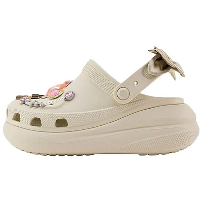 Crocs Floating Dream Flower Shadow Cream Puff Clogs Women's Beige